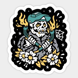 Welder Skeleton Sticker